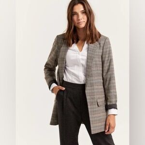 Reitmans Charcoal Checkered Blazer Size 14